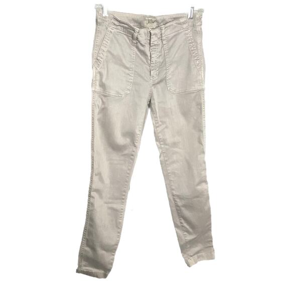 J. Crew Women's Pants Gray Mid-Rise Light Wash Denim Flat Front Size 27 - Picture 1 of 4